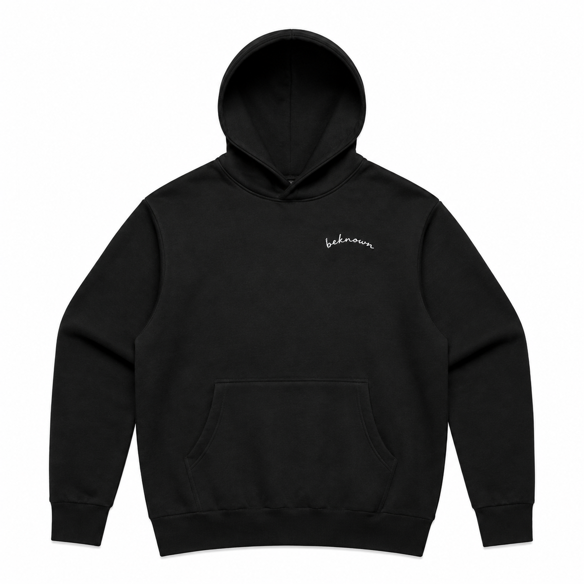 Beknown Hoodie Buidelzak - Zwart - voorkant